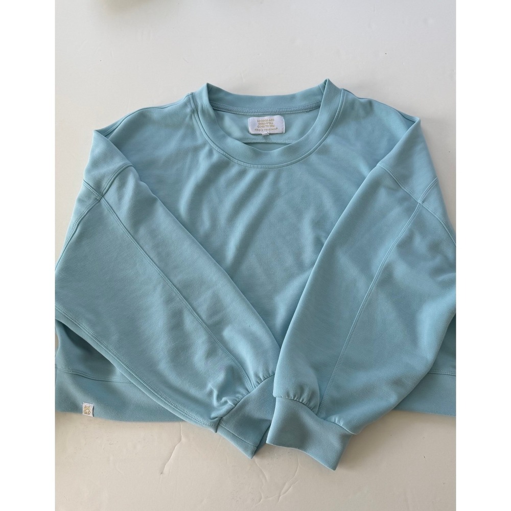 Simply Southern Womens Light Blue XL Oversized Sweatshirt S Shorts 2 Piece - Picture 2 of 8